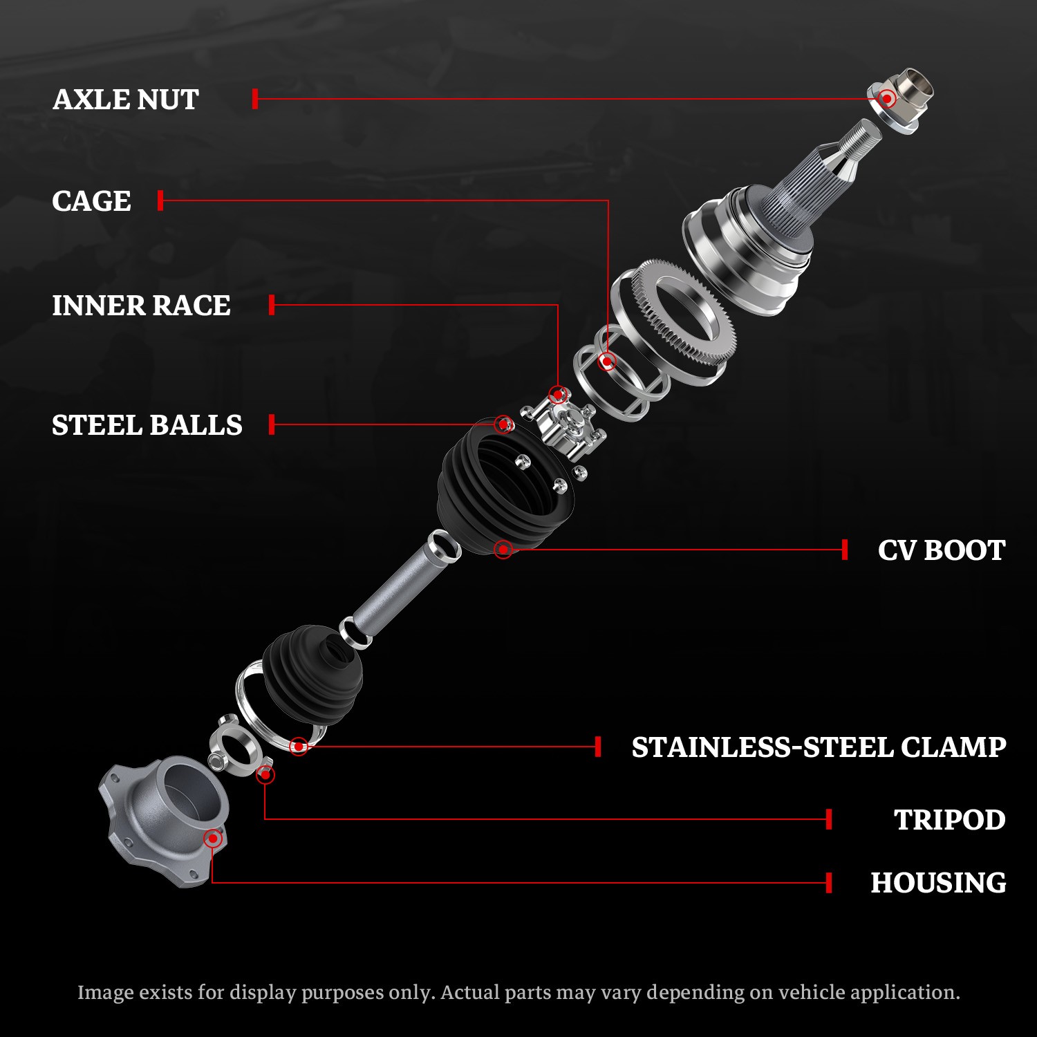 AWD Front Right Side CV Axle Shaft For 2008-2013 Nissan Rogue 2.5L 66-6287