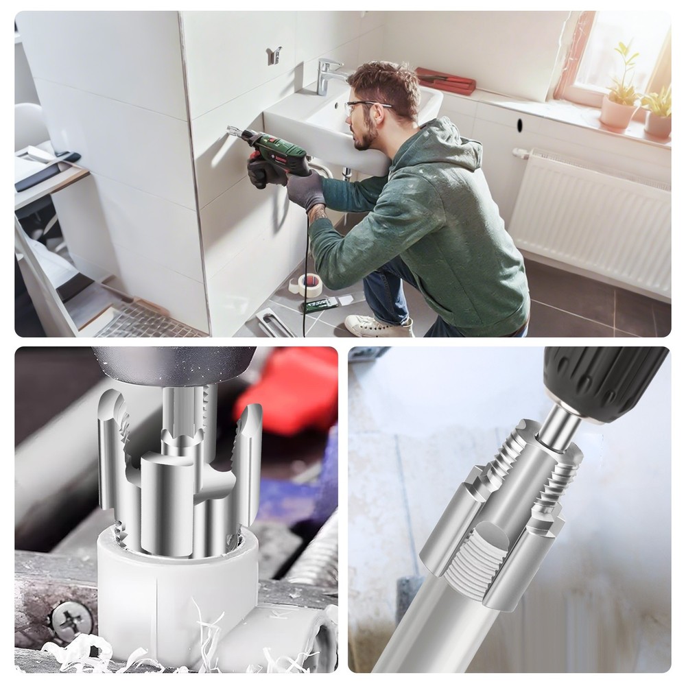 Integrated Internal & External Pipe Threading-Tool PVC Pipe Threader Cutting Kit