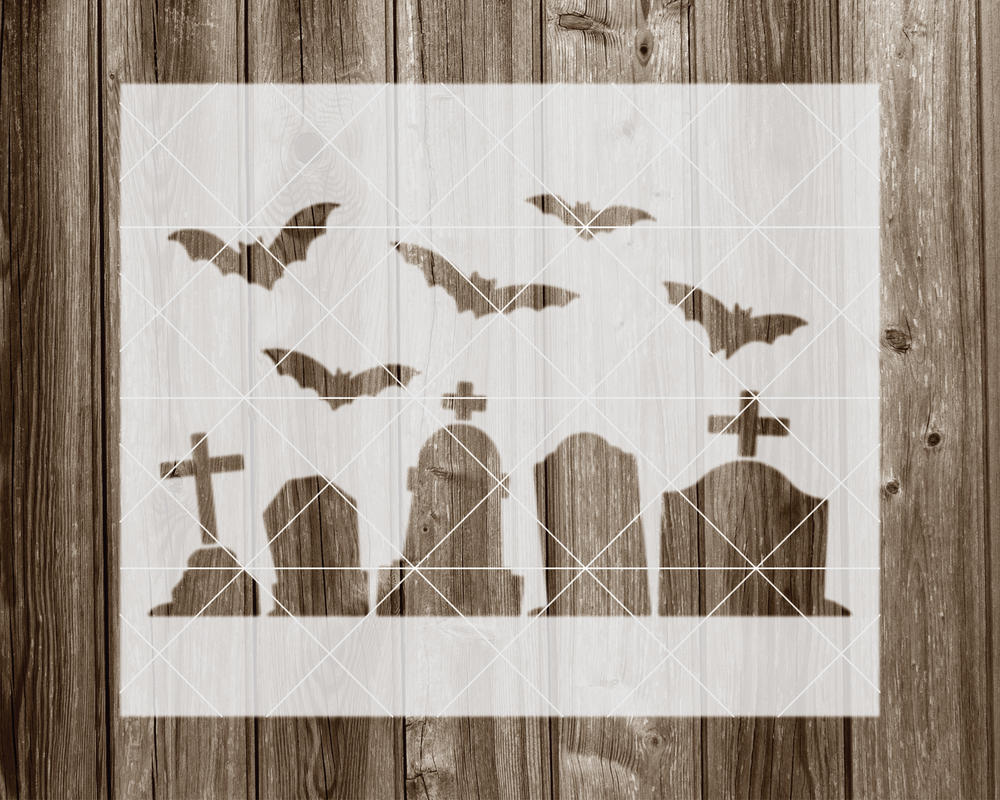 Graveyard Stencil, Reusable Stencil For Painting, 470