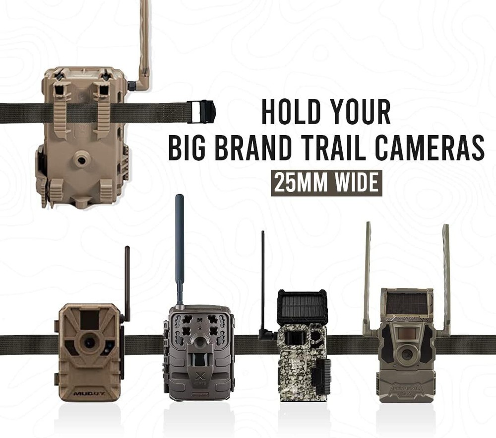 Trail Camera Straps Game Cam Mounting Strap 25mm Width*6 ft. Long, 2-Pack Brown