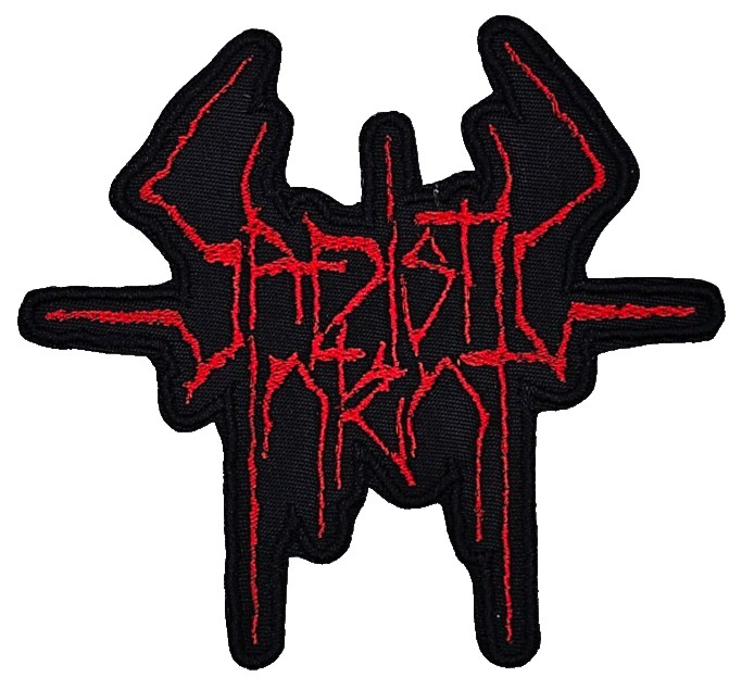 SADISTIC INTENT RED LOGO SHAPED EMBROIDERED PATCH