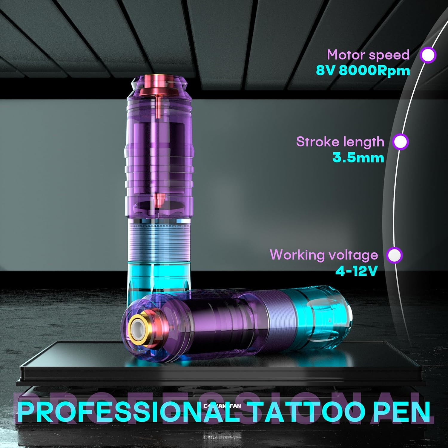 Tattoo Pen Kit Wireless with 2Pcs 1500Mah Batteries 11Pcs Inks 20Pcs Finger Ledg