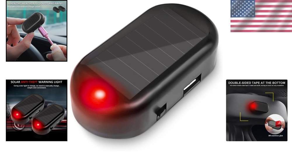 Compact Anti-Theft Solar Alarm Light for Vehicles: Deter Thieves Effectively