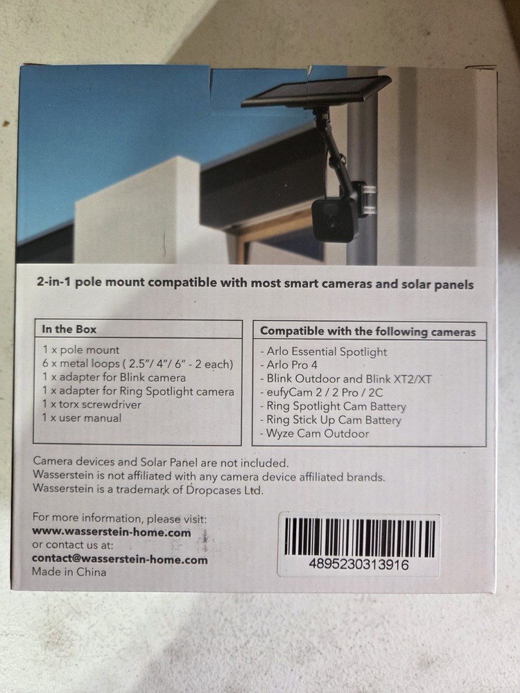 2-In-1 Universal Pole Mount for Camera & Solar Panel BLACK