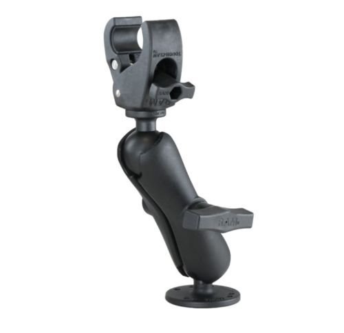 RAM Tough-Claw Mount with Double Socket Arm and Round AMPS Base Adapter