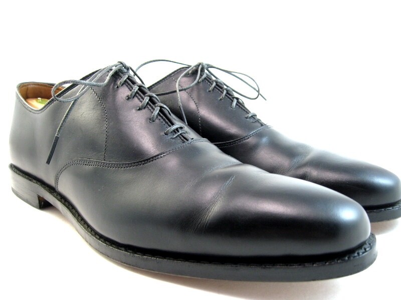 Allen Edmonds "CARLYLE" Men's Leather Plain Toe Oxfords 13 B Black USA (973)