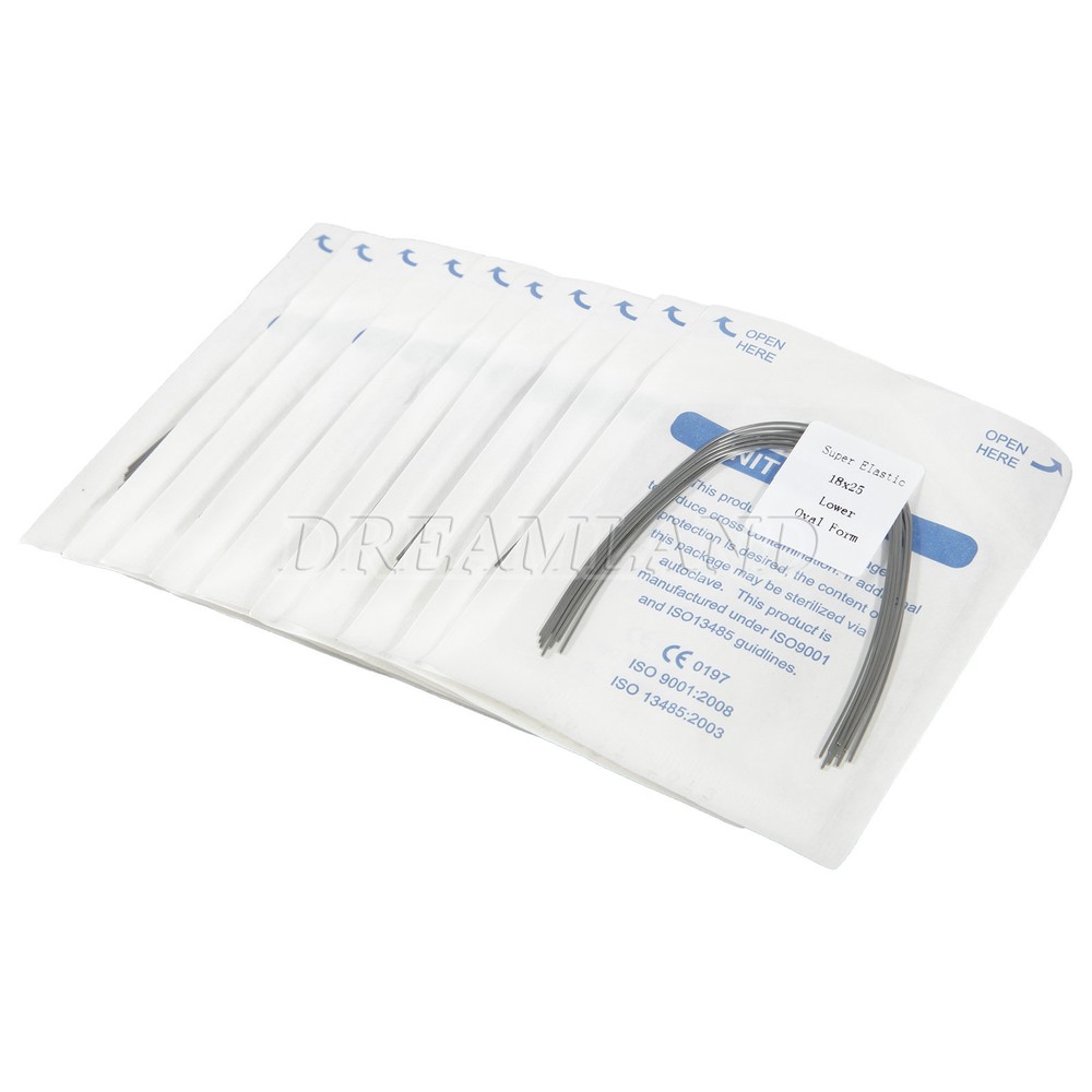10*Dental Orthodontic Super Elastic Niti Rectangular Arch Wire 18X25 Upper&Lower