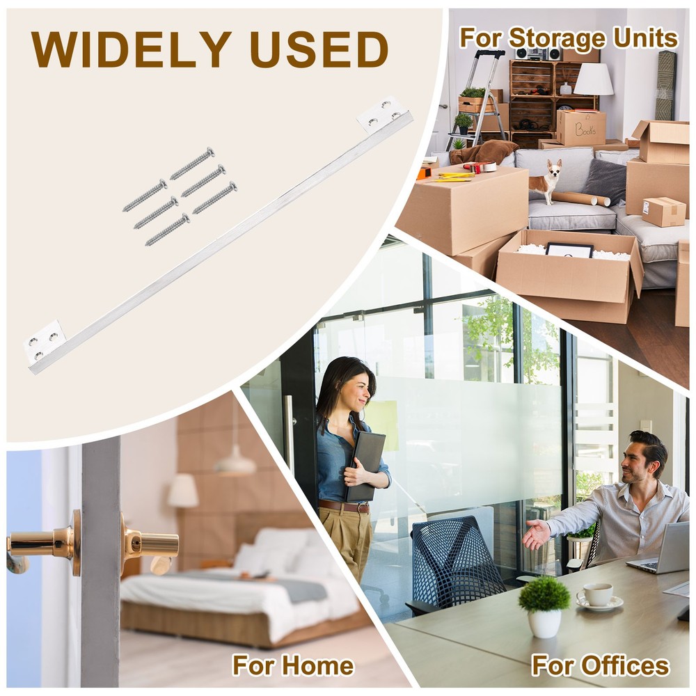 2Pcs Door Latch Guard Plate, 11" Door Security Protector Shield, Silver
