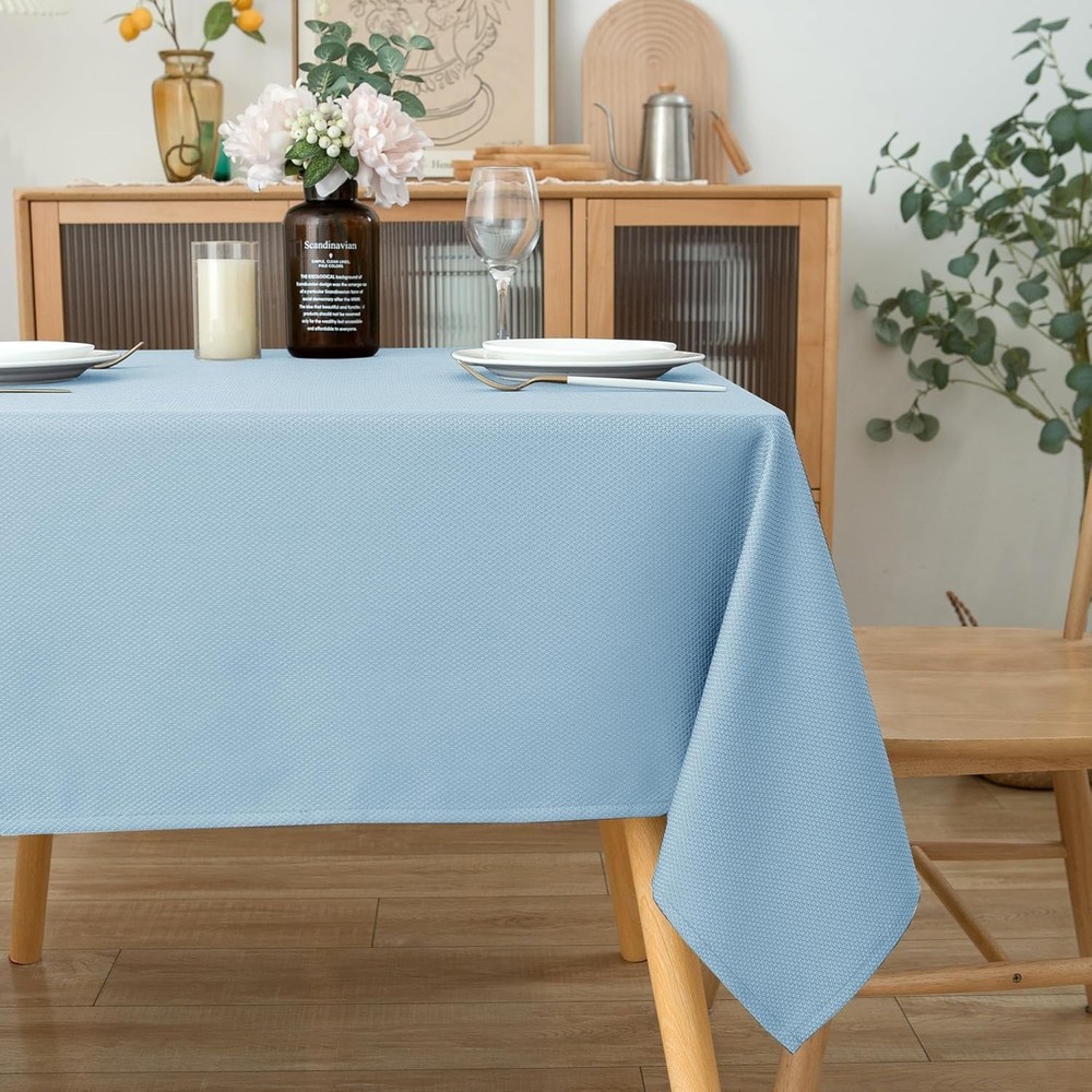Light Blue Square Tablecloth 54x54 - Water Resistant