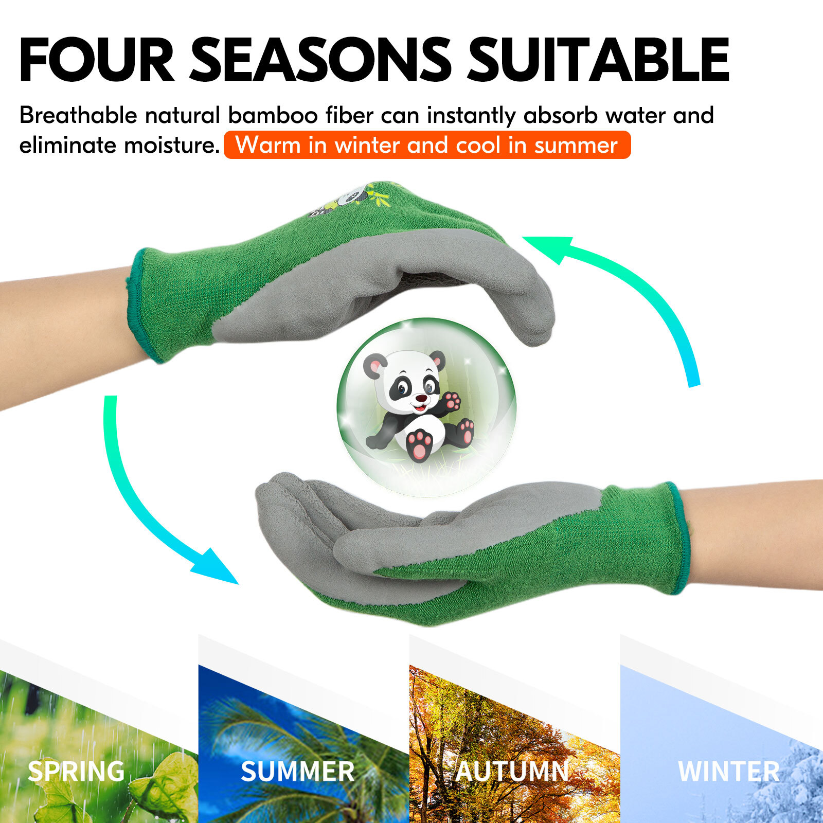 Vgo 1/2Pairs Kids' Gardening Gloves, Working and Outdoor Gloves (KID-RB6026)