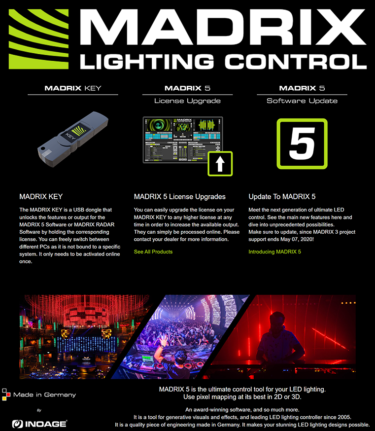 IA-SW-005001 MADRIX V5 KEY Starter Kit Software DMX Control 2D 3D Pixel Mapping
