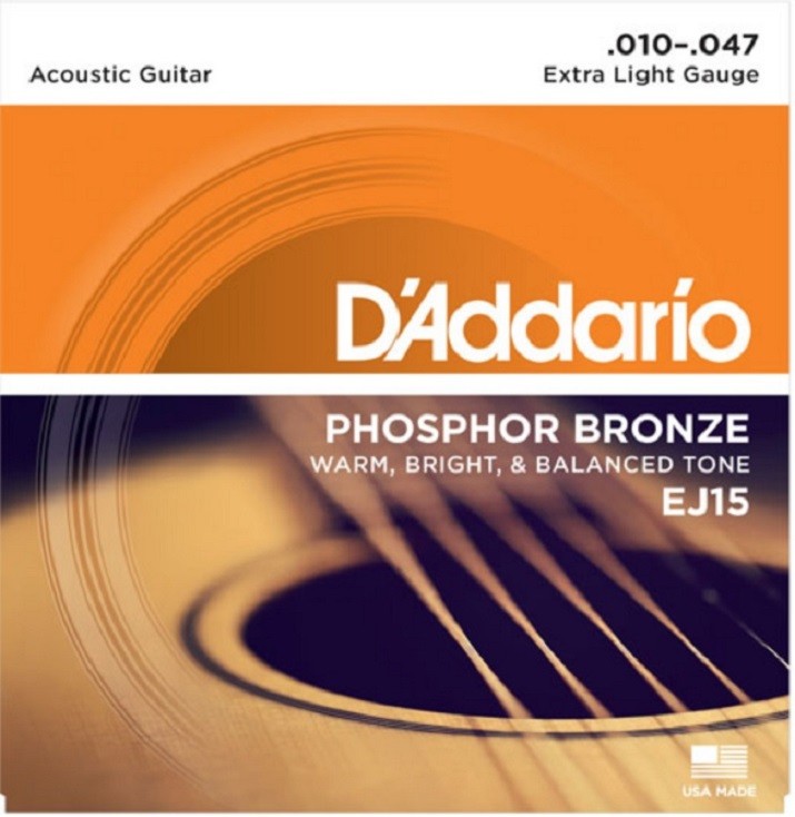 D'Addario EJ15 Phosphor Bronze Extra Light Acoustic Guitar Strings 10-47