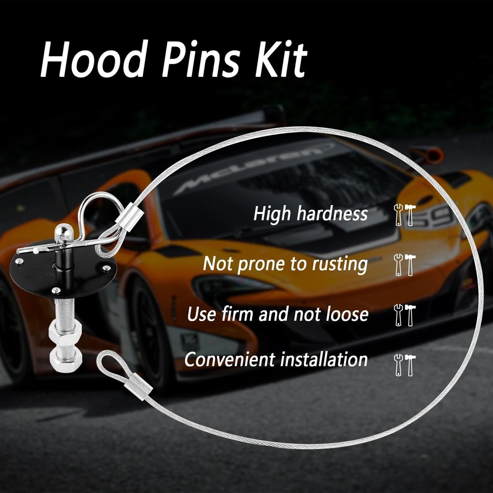 Stainless Steel Hood Pin Lock Kit