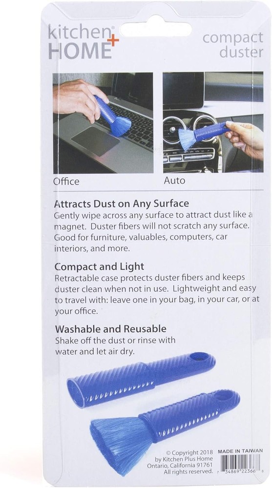 Compact Static Duster 6.5" Inch Travel Duster W/ Carry Case Electrostatic Duster