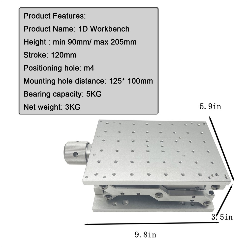 125*100mm 1D Marking Machine Workbench 90-205mm Height-adjustable
