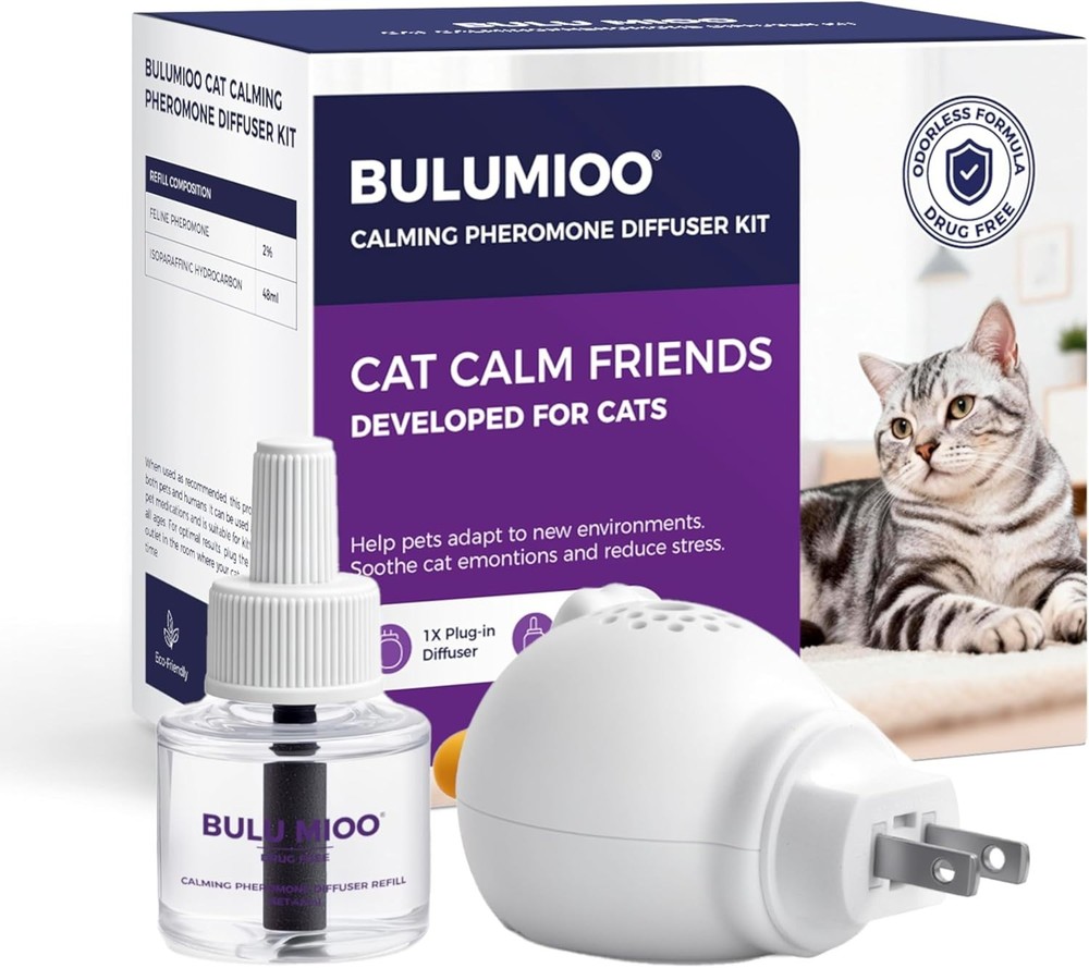 Cat Calming Pheromone Diffuser Kit 30-Day Starter – 1 Diffuser + 1 x 48ml Ref...