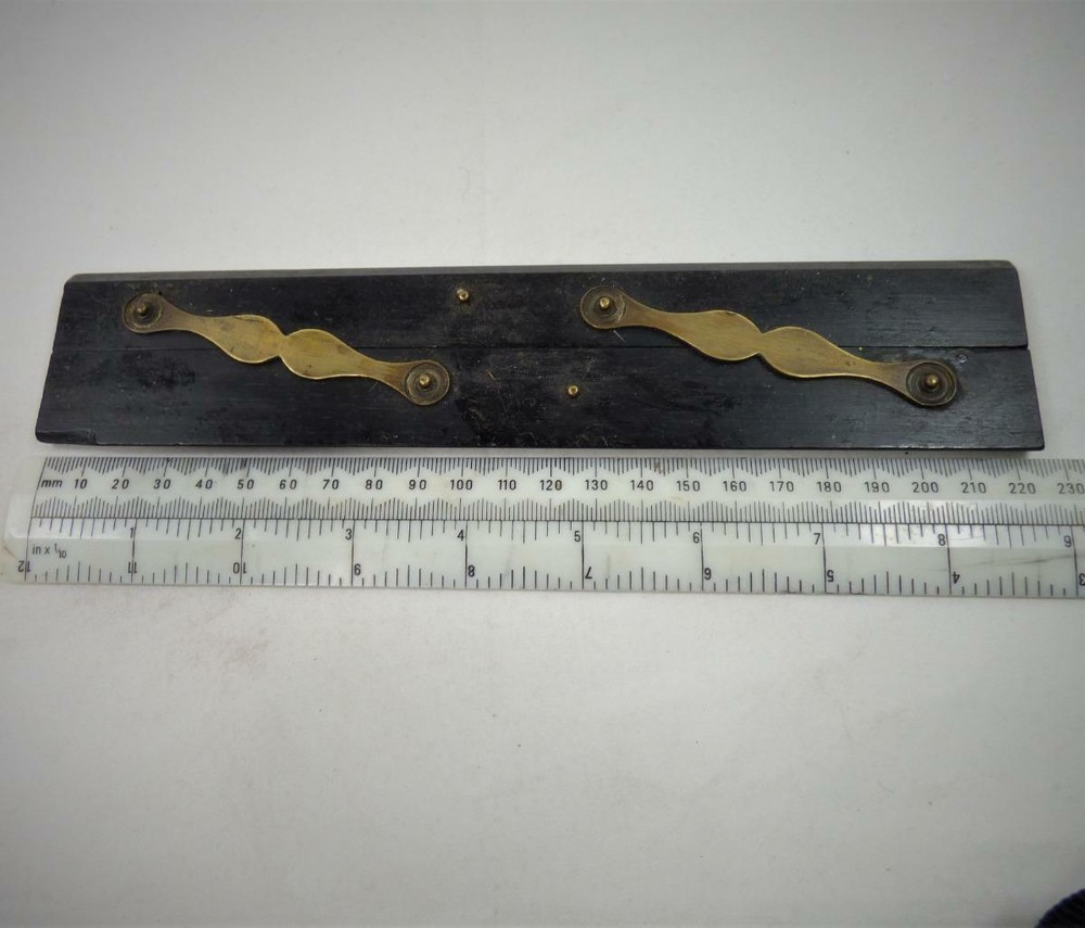 parallel RULE / RULER ANTIQUE LARGE ebony drawing instrument