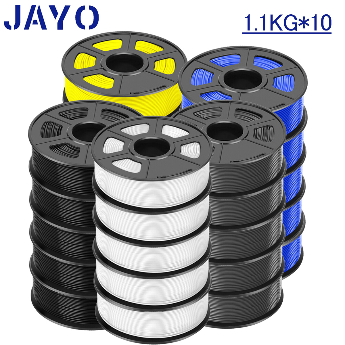 JAYO 10KG PLA PLA+ PETG SILK ABS 3D Printer Filament 1.75mm 1.1KG Black Spool