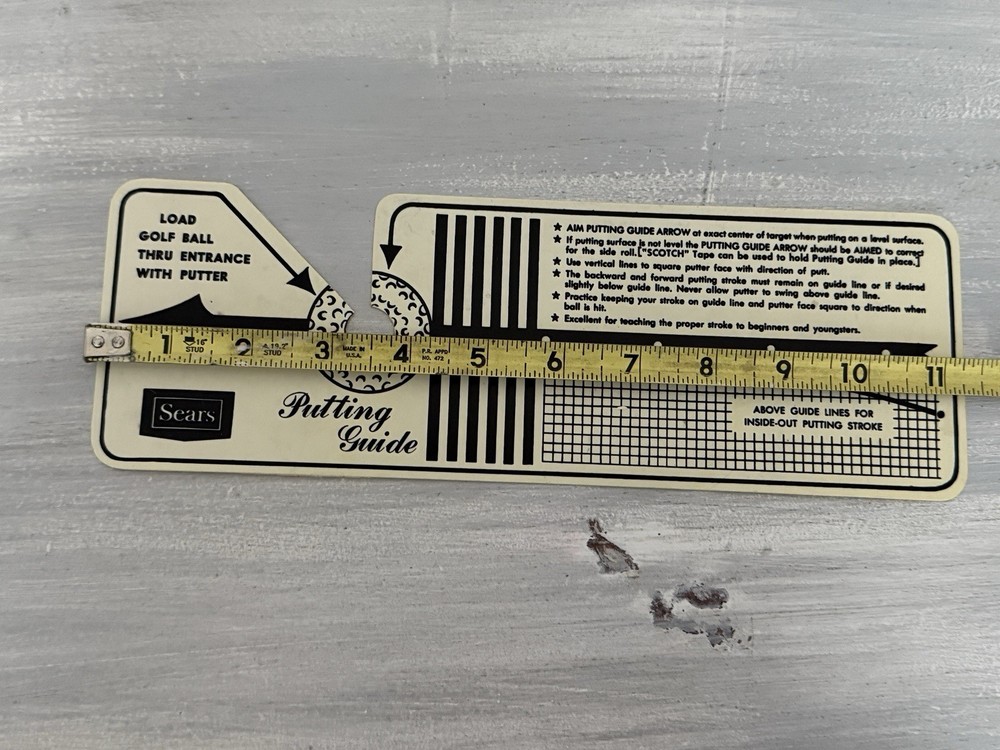 Vintage SEARS Putting Guide Plastic Training Practice