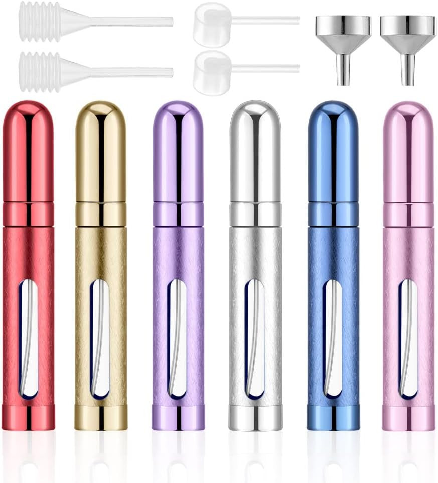 12Ml Portable Mini Perfume Atomizer(6 Pcs)，Refilable Small Spray Bottle for Trav