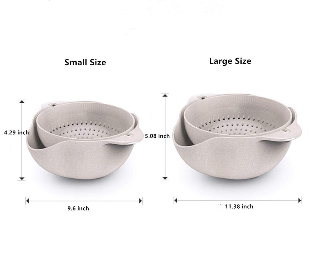 Multifunctional Kitchen Rolling Colander, Double Layer Swivel Drainer 2 in 1 ...