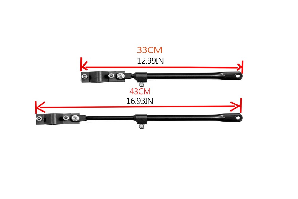 Two Side Support Bars for Rear Bike Rack, Adjustable Length, Includes Two Scr...