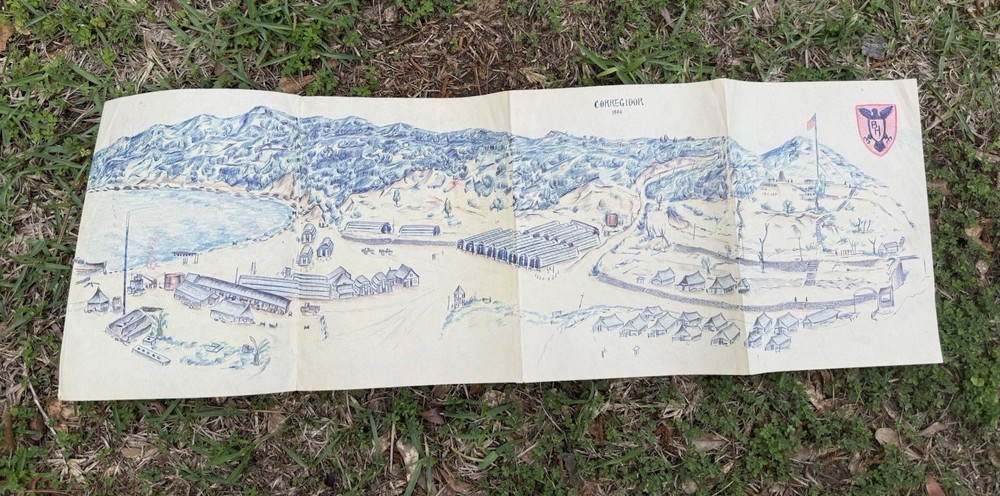 HAND DRAWN 86th Infantry Division Corregidor Island WW2 Souvenir Bringback