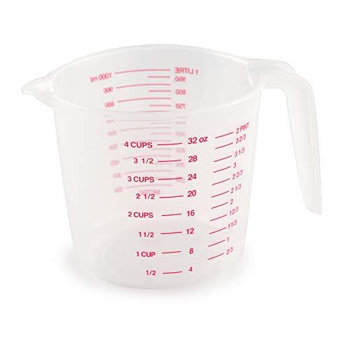 4-Cup Capacity Plastic Measuring Cup, Multicolor