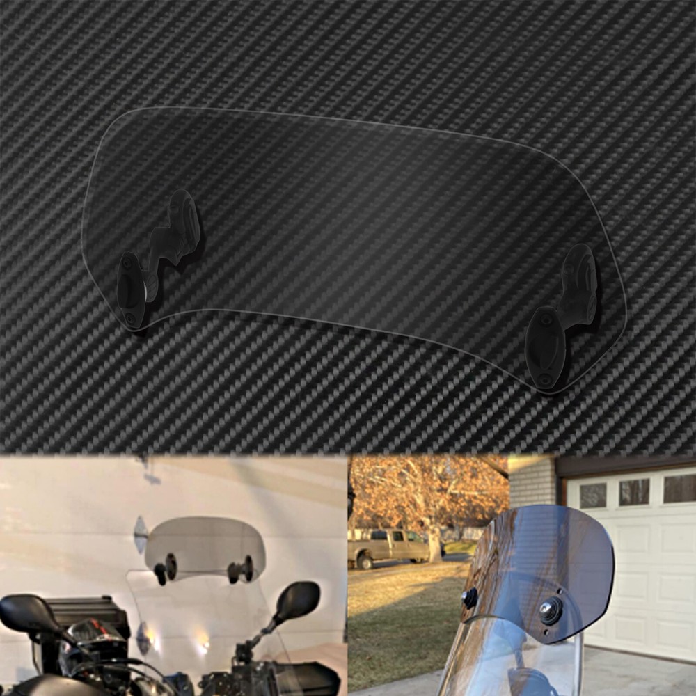 Motorcycle Clip On Adjustable Windshield Windscreen Extension Air Deflector