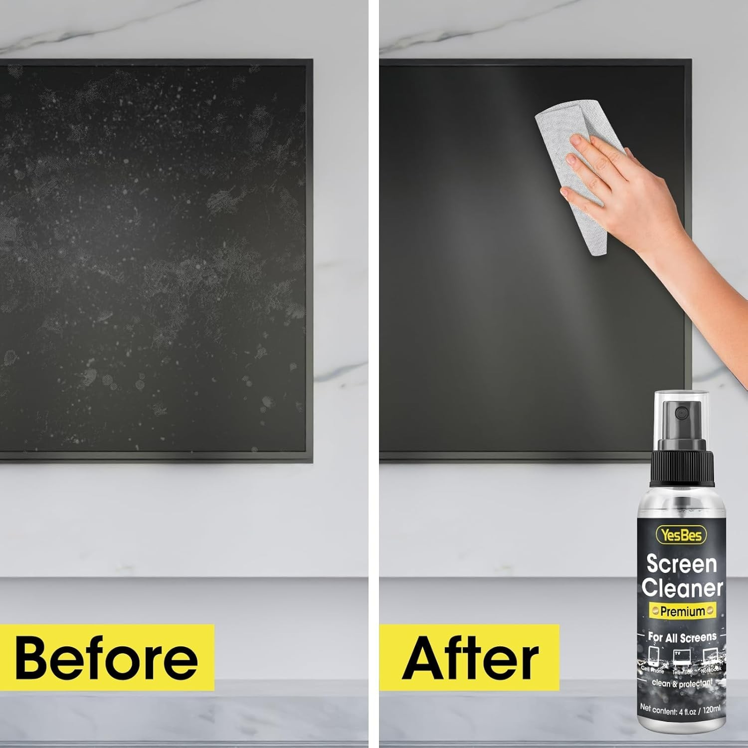 Screen Cleaner Spray 16Oz (4Oz X 4 Pack) - TV & Computer Screen Cleaner with