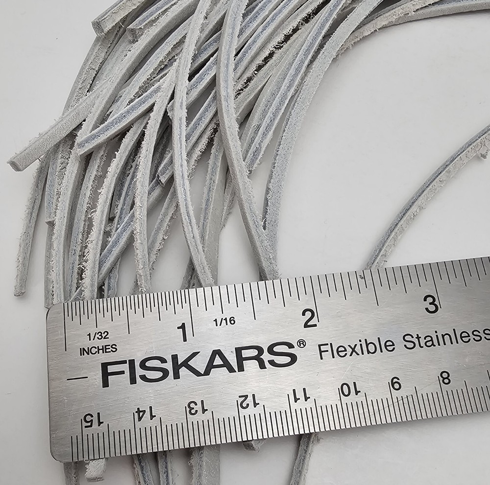 15 - Strips 35" Suede leather Lace, Lacing, Light Gray