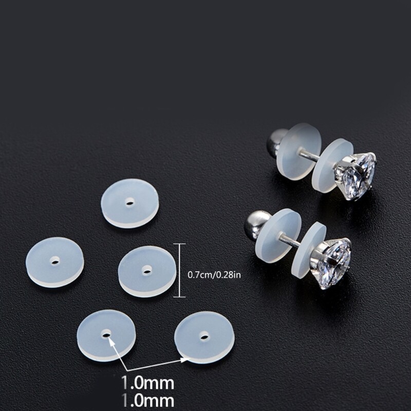 100pcs Silicone Earring Stopper Practical Earlobe Support Stabilizer Disc Pads