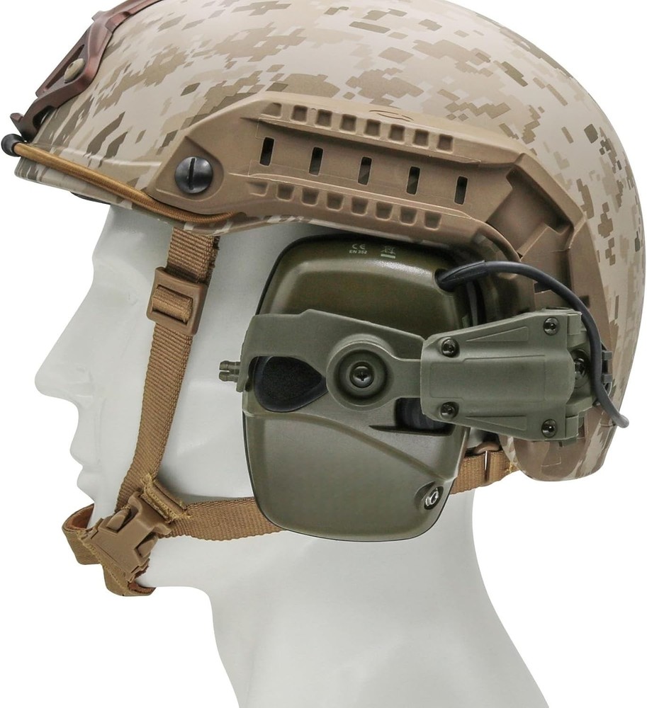 Tactical Helmet ARC Adapter - Foldable Headset Mount for Howard Leight Earmuffs