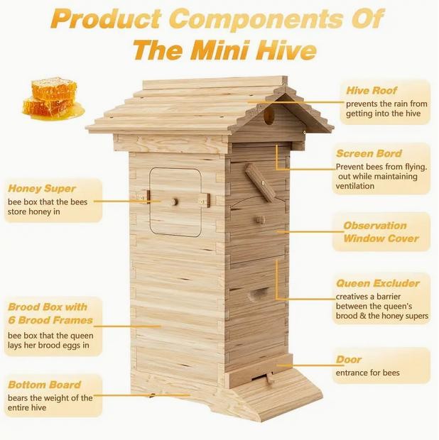 Small Beehive Frames Beeswax Foundation Wooden Auto Run Sheets Box x 10XFrames