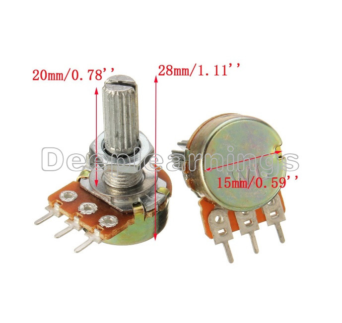 2PCS 5K Ohm B5K Linear Rotary Taper Potentiome​ter