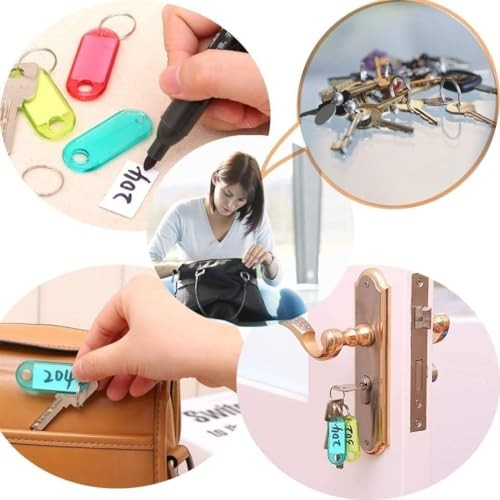 pcs Crystal Clear Plastic Key Tags with Double Sided Display, Flexible Key 50