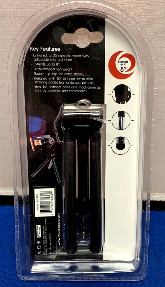 Bundle Focus 8" Table Top Tripod For Digital Camera & Memory Card Wallet ...New