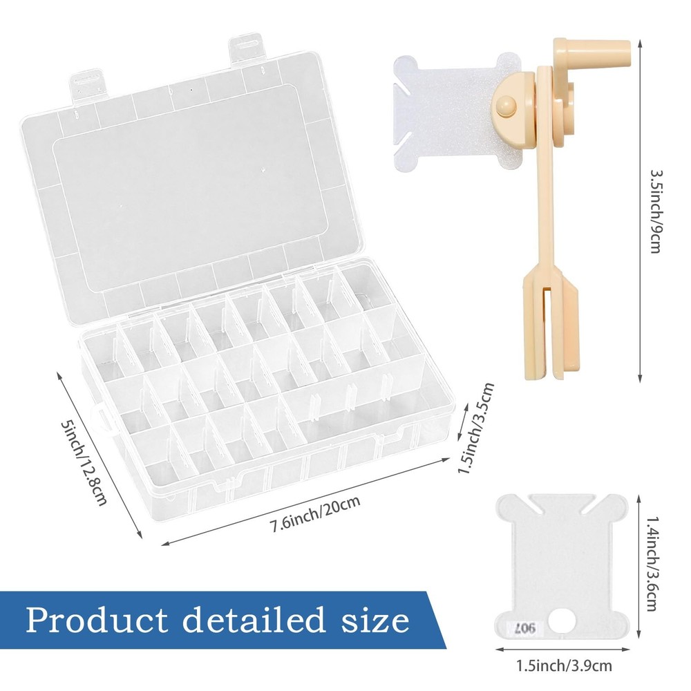 Embroidery Floss Organizer with 24 Compartments - Cross Stitch Thread Storage...