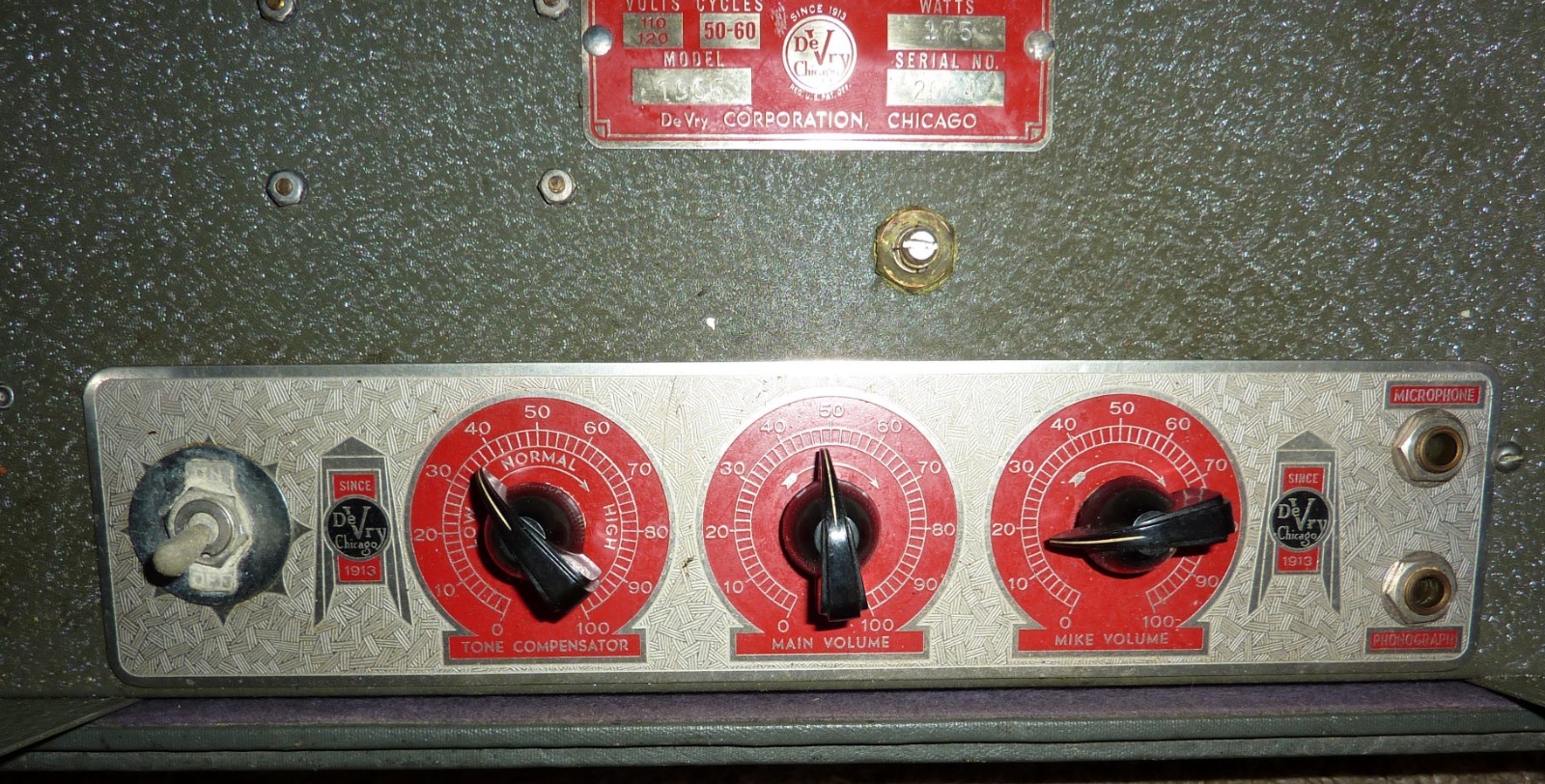 1940's DeVry Sound Model 1966 Mono Tube Amplifier & Jensen Speaker Guitar Amp