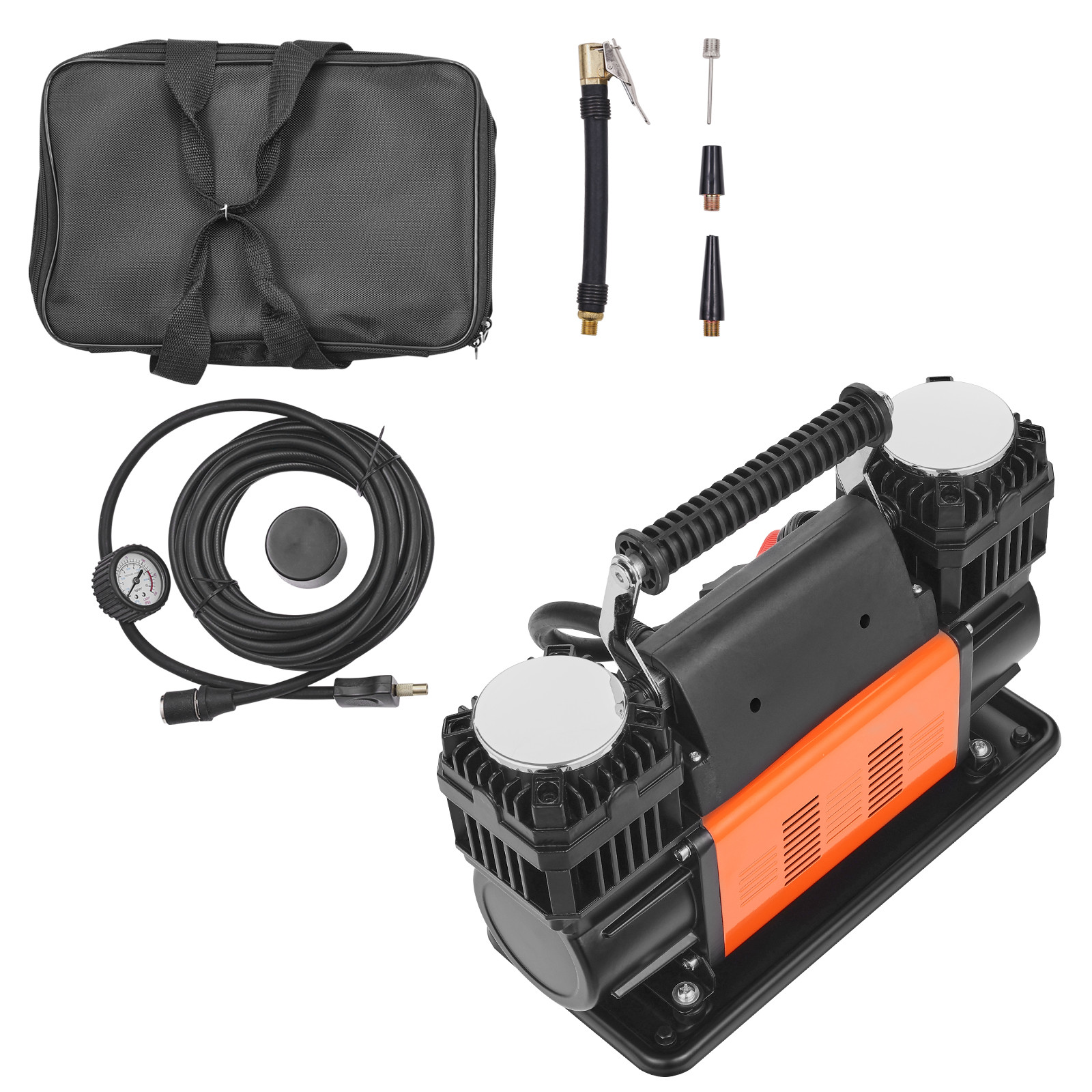 VEVOR 10.6CFM Portable Tire Inflator Dual-Cylinder Air Compressor 12V 150PSI