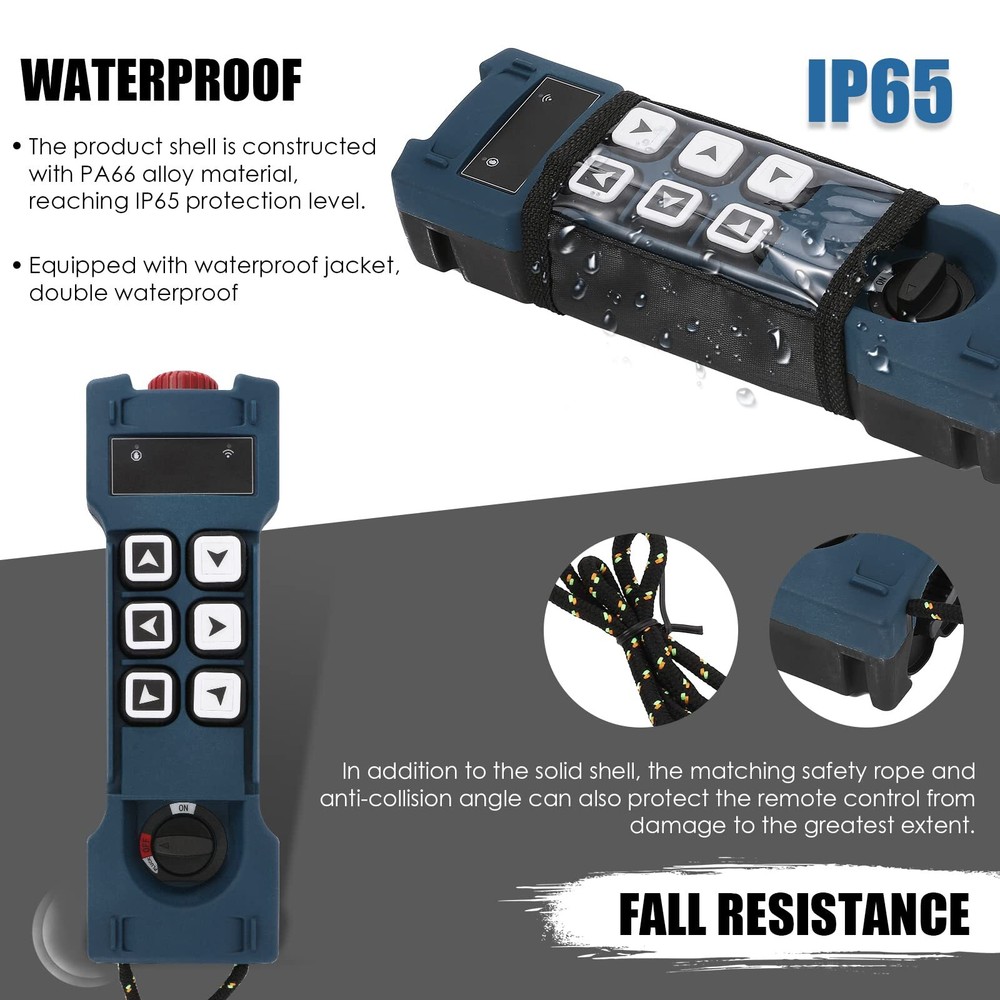 Upgraded Wireless Crane Remote Control 6 Button 12v Industrial Crane Controller