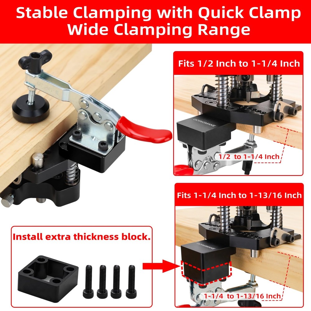 GOINGMAKE 3-Axis Concealed Hinge Jig Ultra with Extra Hinge Screw Hole Guide ...