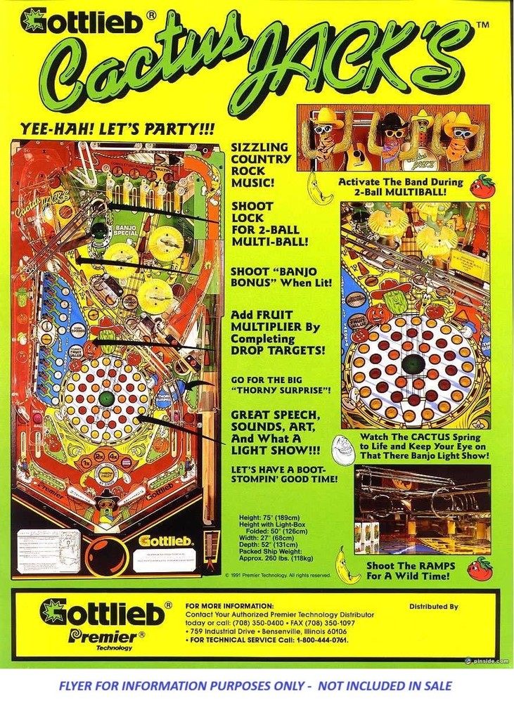 CACTUS JACK PINBALL MACHINE