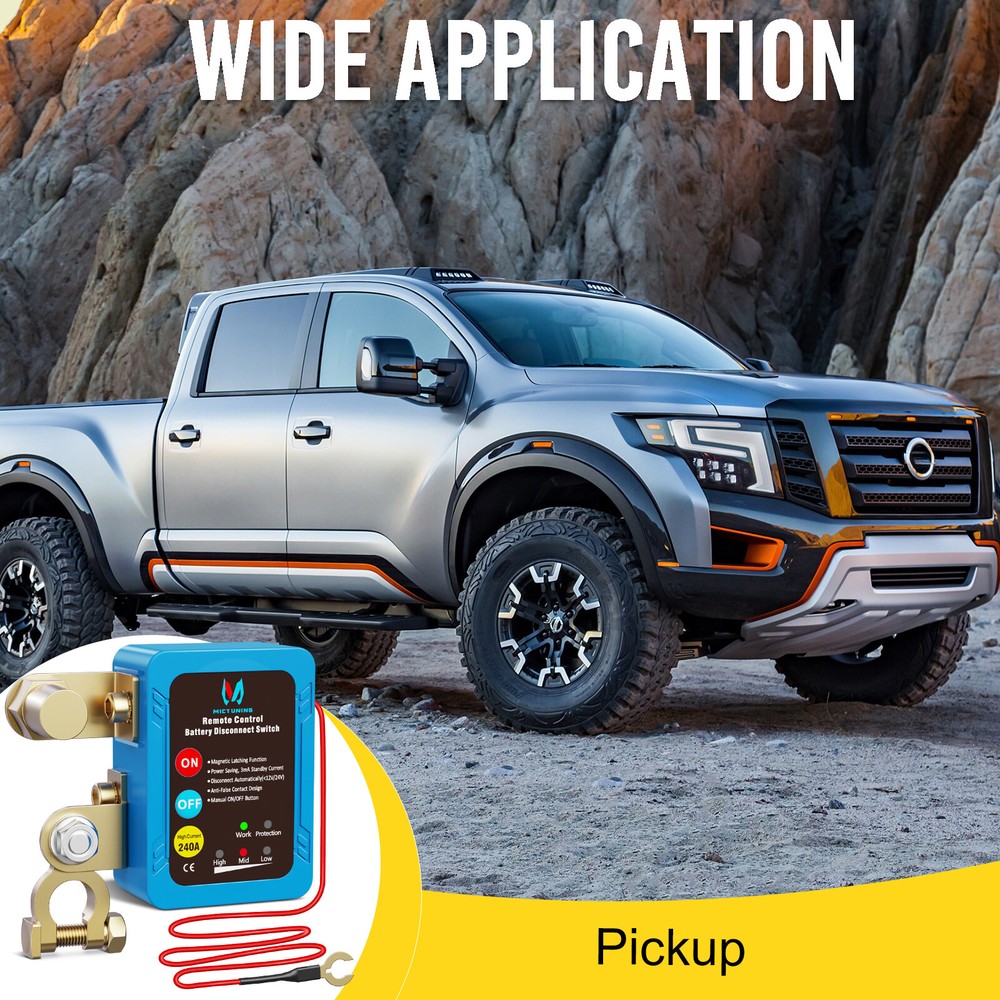 MICTUNING Remote Battery Disconnect Kill Switch Automatic 12V 240A LED Indicator