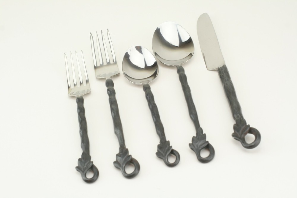 Pottery Barn CURLED LEAF Stainless Flatware  YOUR CHOICE