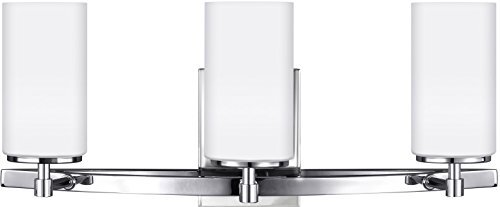 Seagull 4424603-05 Three Light Bath Fixture, Chrome