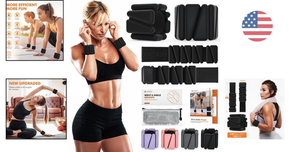 Adjustable Wrist & Ankle Weights Set (2 lb Total) – Perfect for Home Workouts