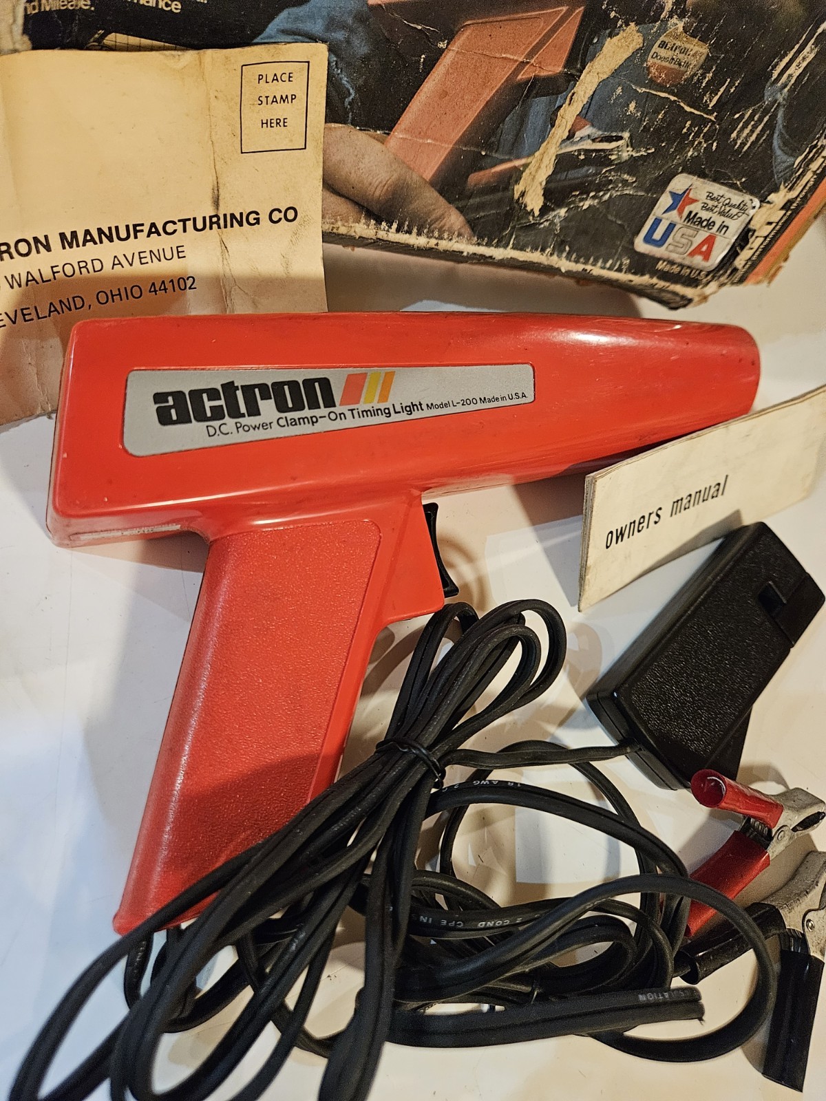 Actron L-200 D.C. Power Clamp-On Timing Light USA Engine Motor Gauge Mark 1980’s