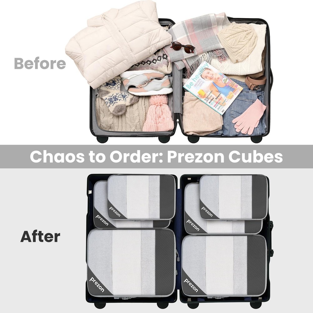 8 Set/6 Set/4 Set Compression Packing Cubes for Travel, Lightweight Vacation ...