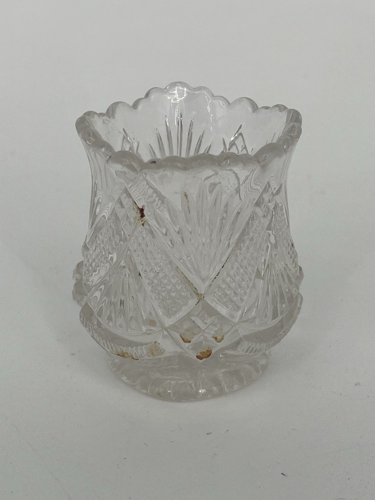 Vintage 2.25” Tepee Pattern Bud Vase Toothpick Holder